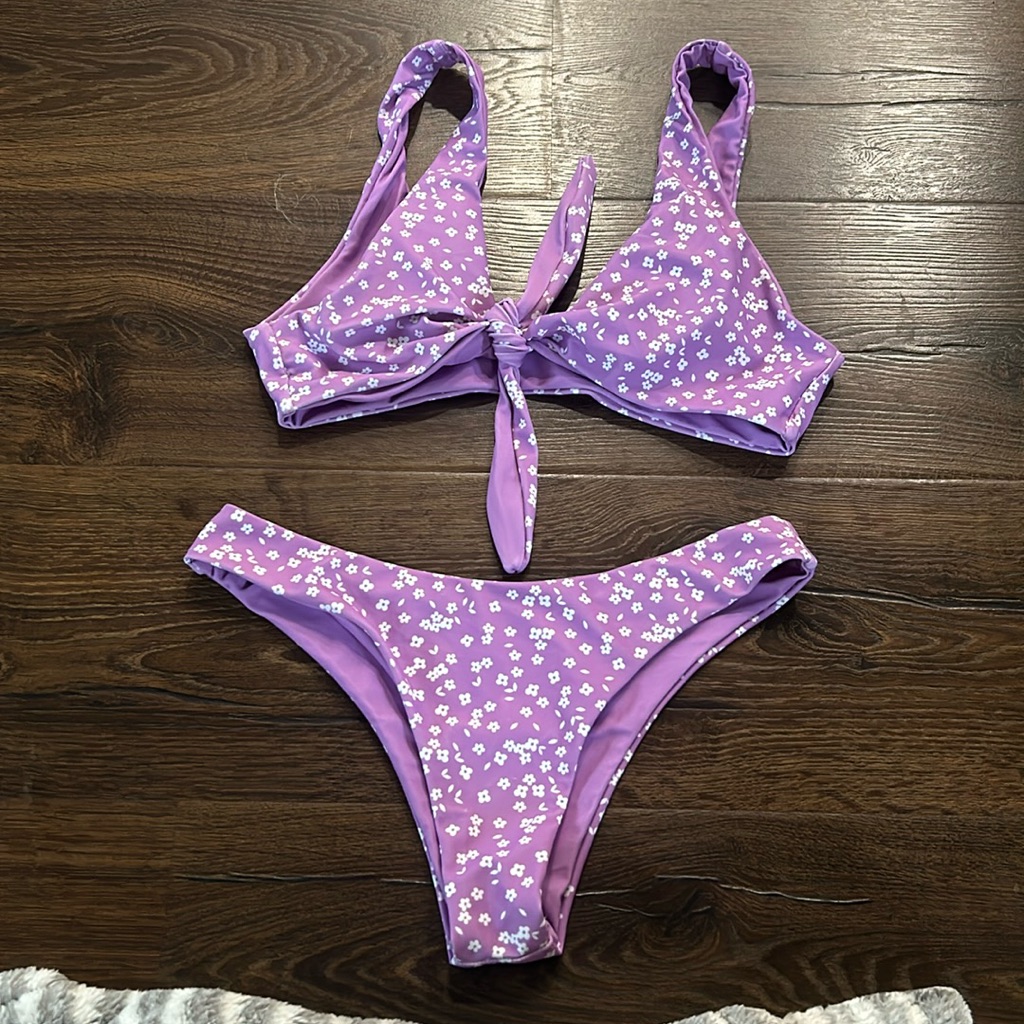 Front Tie Matching Bikini Set
